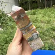 510g natural ocean jasper obelisk quartz crystal tower point healing decor gift