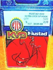 KVD Mustad Size 2/0 Ultra Lock SP Fishing Hooks (5-pack)