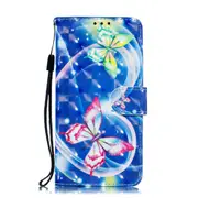 3D Hearted Butterflies Pattern Horizontal Flip PU Leather Case for Huawei P30, with Holder & Card Slots & Wallet & Photo Frame