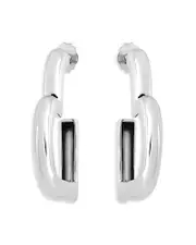 Aqua Open Heart Half Hoop Earrings in Sterling Silver - Exclusive