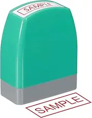 uxcell Sample Notice Stamp Self Inking, Red Ink Refillable Office Business Stamp Pre Inked Stamper, Green