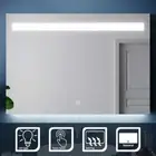 Bathroom LED Mirror Anti-fog Illuminated Light Touch Switch Wall Mount 100x70cm
