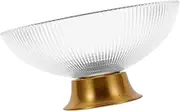 BESTYASH Decorative Snack Tray Candy Dish with Metal Base Multi Functional Fruit Plate for Holiday Serving for Dried Fruits Desserts and Snacks