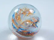 M Design Art Clear Glassy Rings Over Gold Surface Paperweight PW-725