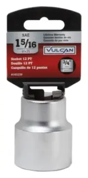 NEW VULCAN MT-SS6042 3/4" DRIVE 1 5/16" SOCKET SAE 12 PT CHROME STEEL 9163239