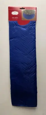 Vintage CHRISTMAS TREE SKIRT KMART Trim A Home Blue Stitched ~ 48” New