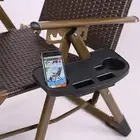 Clip On Chair Side Table Tray Holder Drinks Cup Fishing Camping Outdoors Decor