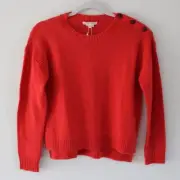 NWT Bonpoint Girls Wool Yack Long Sleeve Pullover Sweater Jumper Red Knit 12