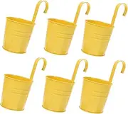 CIMAXIC DIY Decorative Iron Flower Pots 6 Pack Hanging Planters Rust-Proof Railing Balcony Window Garden Indoor/Outdoor