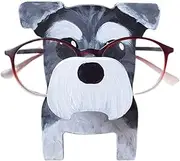 [Chienc] Handmade Animal Glasses Holder - Adorable Wood Sunglasses Rack | Reading Nightstand Glass Holder | Ideal for Desktop, Study, Home Decor | Unique Eyewear Organizer for All Ages, Schnauzer, One Size