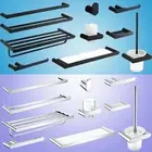 Black/Mirror Accessory Towel Rail Rack Toilet Brush Paper Roll Holder Robe Hook
