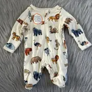 Wonder Nation Safari Animals Pajamas Baby Boys Size Preemie Footie Pjs Pajama