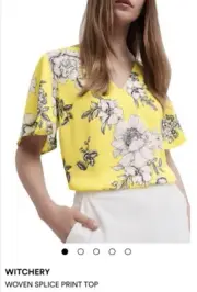 Witchery Lemon Drop Splice Print Top Size Small Brand New With Tags Attached