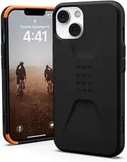 [URBAN ARMOR GEAR] UAG Civilian Case Compatible with Apple iPhone 14/13 [Wireless Charging Compatible Cover, Drop-Resistant Mobile Phone Case, Screen Protector with Raised Edge] Black, 114040114040