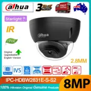 Dahua 4K 8MP Starlight IPC-HDBW2831E-S-S2 PoE IR IP Dome Camera Black WDR H265+