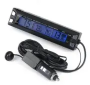 Car Auto LCD Digital Clock Thermometer Temperature Voltage Meter Battery Monitor