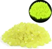 Glow Pebbles, 1200 pcs Green Glowing Rocks for Outdoor Decor, Garden Lawn Yard, Aquarium, Walkway, Fish Tank, Pathway, Luminous Pebbles Powered by Light or Solar (Color : Yellow)