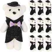LUOZZY 10Pcs Valentines Day Foams Bear Dolls Adorable Bear Bouquet Decoration Foams Bear Shape Ornament - Black