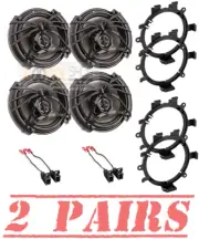 4) AF.653 300 WATT 3 Way 6.5" Front & Rear Door Speakers W/Install Kits 1995-up