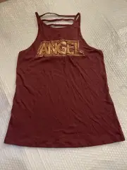 Victoria’s Secret Sport Tank Top Angel Shirt Womens S Maroon Mesh VS Gym Fit NWT