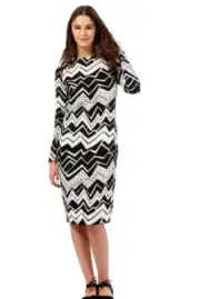 Debenhams Zig Zag Print Tube Dress Black UK 16 RRP £75 TD7 BB 02