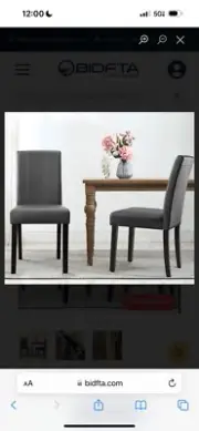 Subrtex 2PK Modern Upholstered PU Leather Dining Chairs Grey Standard Size
