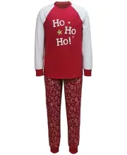 Family Pajamas Matching Men's Ornament Print Pajama Set Red Multicolor