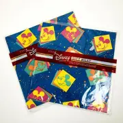 2 Pkg Cleo Disney Mickey Mouse Gift Wrap 1980s Color Block Spatter Paint NOS VTG