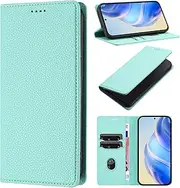 Generic for iPhone 15 (Color: Mint) Versatile Leather Wallet with Magnetic Flip Case