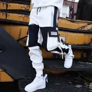 Lettering Buckled Cargo Pants 01 - White - XL