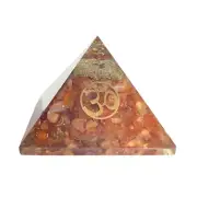 Carnelian Orgonite Pyramid - OM