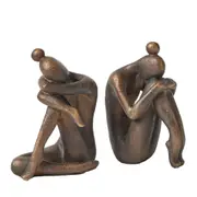 2pc Pilbeam Living Resin Dharma Bookends Set Home/Office Decor Rustic Bronze