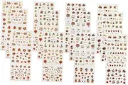 Manicure Set 4 Sets of Halloween Nail Stickers Pumpkin Maple Leaf Motifs Nail Art Decals for Fun Charm