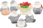 8pcs Sleigh Santa Claus Snow Landscaping Decoration Accessories Small Ornaments 8pcs Christmas Decorations Snow Globe Christmas Sto Christmas Santa Ornament Xmas Model Decor Operitacx