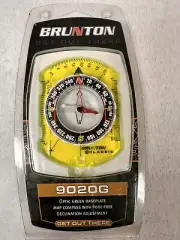 Brunton Get Out There Map Compass 9020G Optic Green Baseplate 2004 New Sealed