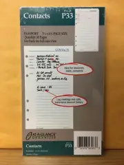 AT-A-GLANCE® Contacts Pages P33 (Passport 3¾ × 6¾ Page Size) 32 Pages