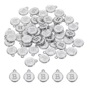 Alphabet B Enamel Letter Charm Enamel Initial Charm White 50 Pcs