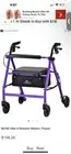 Brand New Nova Vibe 6S Steel Folding Mobility Rolling Walker Rollator - Purple