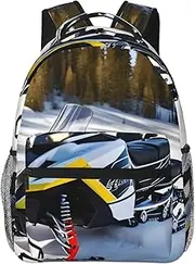 [CHRYSM] Backpack For Girls Boys Teens Schoolbag,Bookbag,Advanced Snowmobile Daypack For High School,College,Travel,Work, Black, One Size