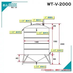 【C.L居家生活館】華泰 WT-V-2000 創新專利V底不鏽鋼水塔/髒污自動沉積/304水塔 (8折)