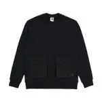 【THE NORTH FACE】TNF 北臉 休閒 舒適保暖多口袋長袖大學T M M66 POCKET CREW - AP 男 黑(NF0A89YVJK3)