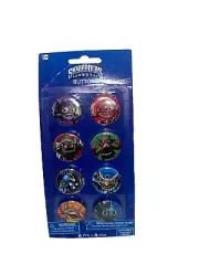 New Sealed 2013 Skylanders 8 pack Buttons Pins Activision Designware