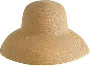 [Generic] Summer Hepburn Style Vintage Design Big Eaves Straw Hat Women Girls Solid Color Beach Holiday Big Sun Gorra
