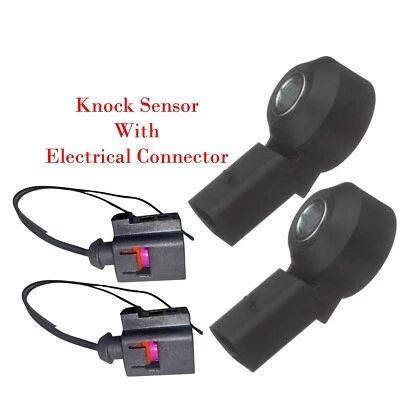 2x Knock Detonation Sensor + Electrical Connector Fits Audi Porsche VW 1998-2021 (for: Porsche)