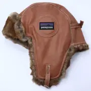 Patagonia leather hat outdoor cycling winter warm ear protection antifreeze cap