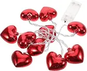 Levemolo Valentines Day Decor Lights Led String Lights with Heart Shape 10 Led 1.5m Easy Setup for Bedroom Parties