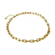 Nevenka Women U-shaped Paperclip Chain Gold Necklace