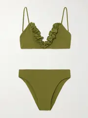 [Maygel Coronel] Maygel Coronel - Krassi Ruffled Bikini - Green - Extended Extended Green