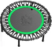 40inches Rebound Trampoline for Kids Sports Weight Loss Device Bouncing Bed Silent Anti-Skid 250kg Load Easy Installation(Color:Green)