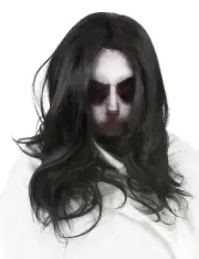 Scary Creepy Ghost Mask with Wig